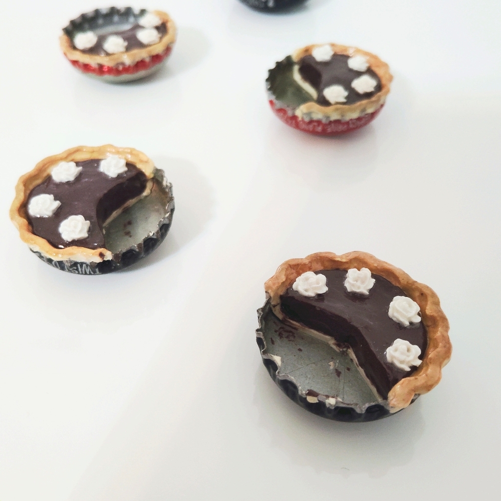 3/$15 Chocolate Pie Bottle Cap Magnet